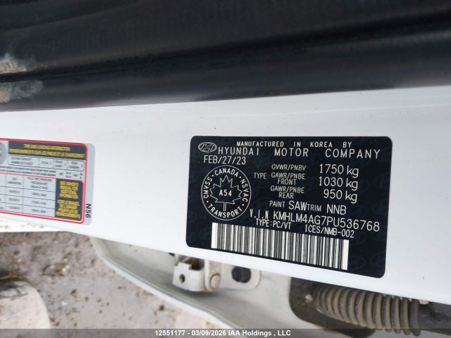 Продажа на аукционе авто 2023 Hyundai Elantra Preferred Ivt With Tech Package, vin: KMHLM4AG7PU536768, номер лота: 12551177