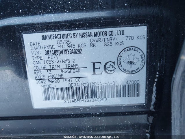Продажа на аукционе авто 2025 Nissan Sentra Sr, vin: 3N1AB8DV7SY340292, номер лота: 12551232