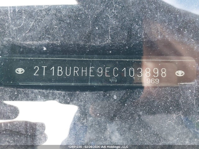 12551235 :رقم المزاد ، 2T1BURHE9EC103898 vin ، 2014 Toyota Corolla L/le/le Pls/prm/s/s Pls مزاد بيع