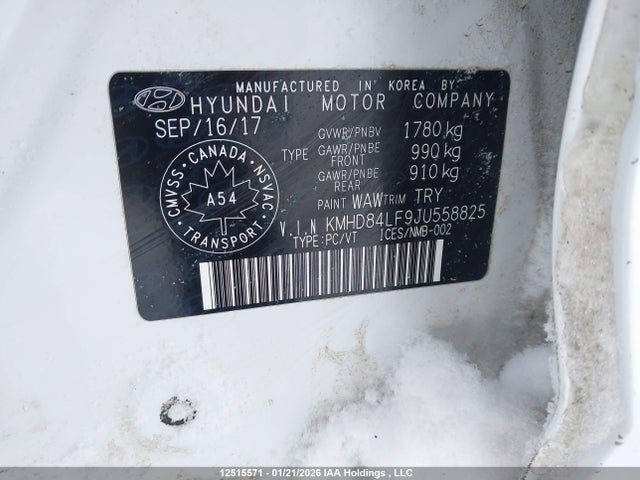 KMHD84LF9JU558825 Hyundai ELANTRA GL