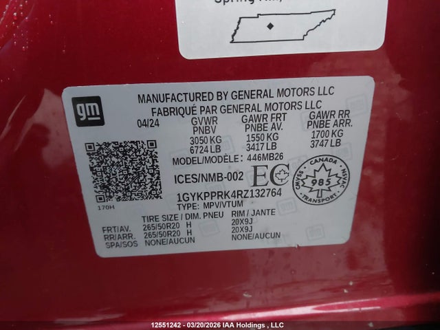 1GYKPPRK4RZ132764 Cadillac Lyriq Luxury 1 Rwd