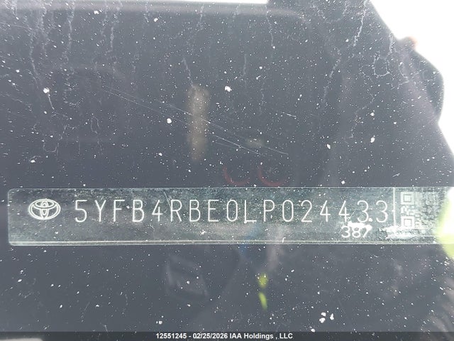 Aukcja sprzedaży 2020 Toyota Corolla Xse, vin: 5YFB4RBE0LP024433, numer aukcji: 12551245