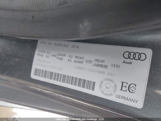 WAU3GCFC1FN007236 Audi A7 Premium Plus