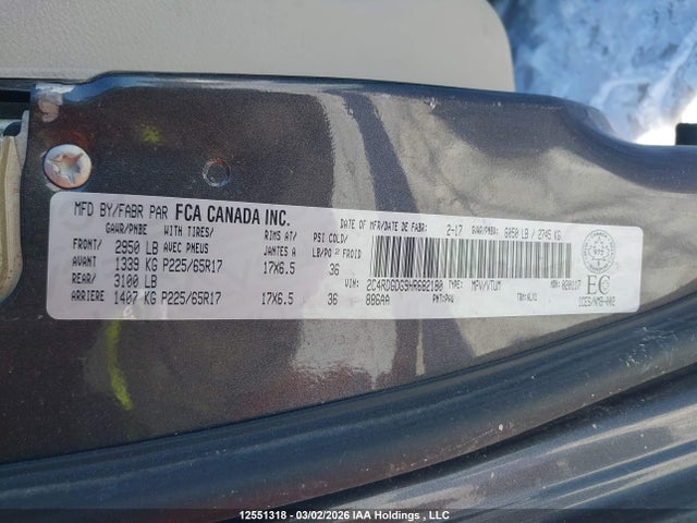Aukcja sprzedaży 2017 Dodge Grand Caravan Crew, vin: 2C4RDGDG9HR682180, numer aukcji: 12551318