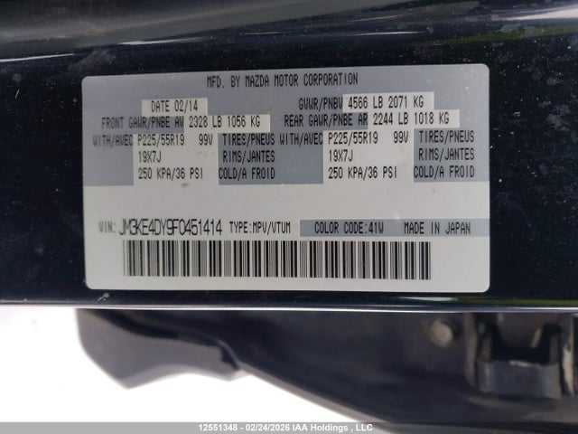 JM3KE4DY9F0451414 Mazda CX-5 GT