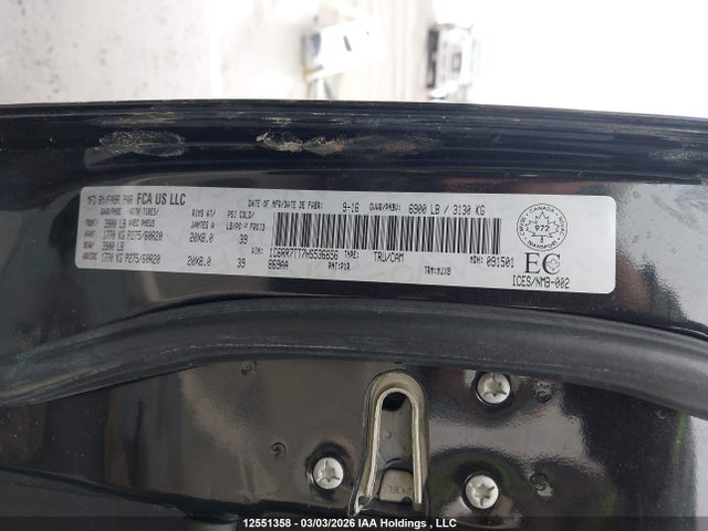12551358 :رقم المزاد ، 1C6RR7TT7HS536656 vin ، 2017 Ram 1500 Slt مزاد بيع