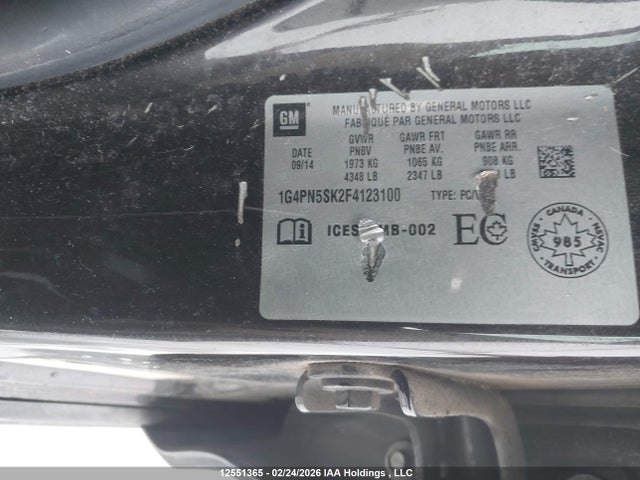 1G4PN5SK2F4123100 Buick Verano