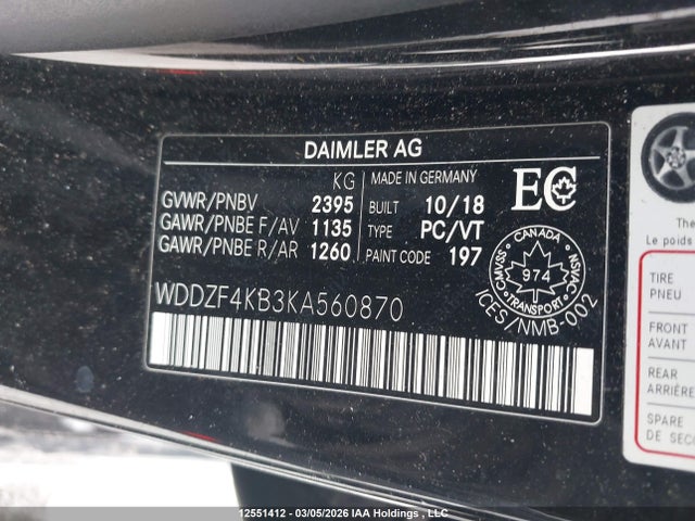 WDDZF4KB3KA560870 Mercedes-Benz E 300 4matic