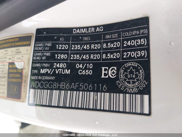 Aukcja sprzedaży 2010 Mercedes-benz Glk 350 4matic, vin: WDCGG8HB6AF506116, numer aukcji: 12551459