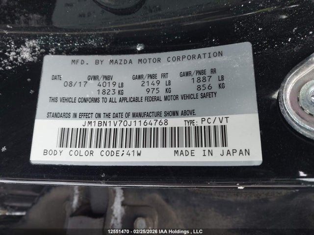 JM1BN1V70J1164768 Mazda MAZDA3