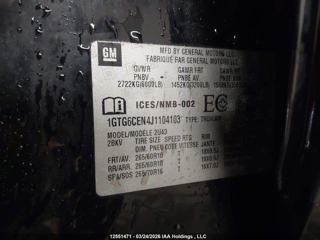 1GTG6CEN4J1104103 GMC CANYON SLE
