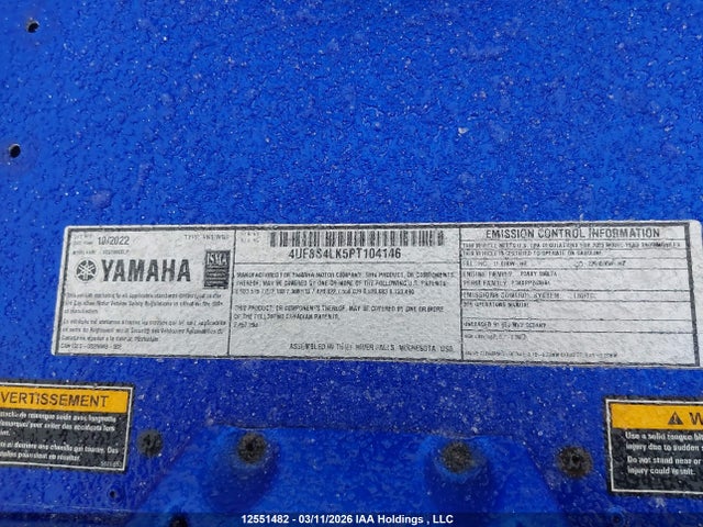 4UF8S4LK5PT104146 Yamaha Sidewinder