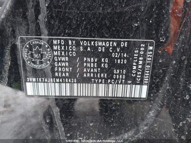 3VW1K7AJ6EM416425 Volkswagen JETTA S