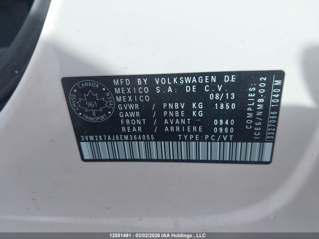 3VW2K7AJ6EM364055 Volkswagen JETTA S