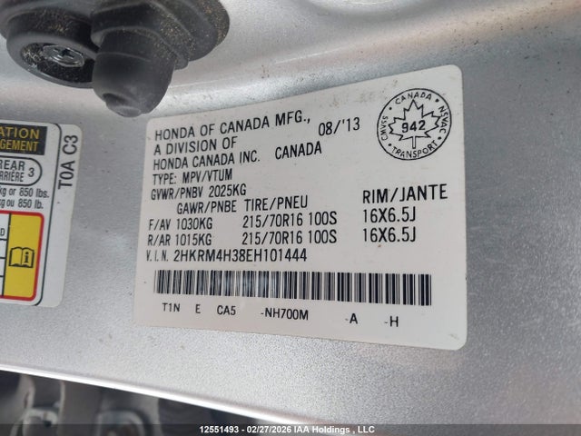 2HKRM4H38EH101444 Honda CR-V LX