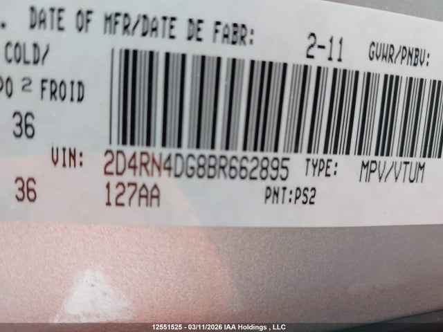 Aukcja sprzedaży 2011 Dodge Grand Caravan, vin: 2D4RN4DG8BR652108, numer aukcji: 12551525