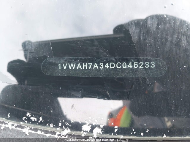 12551549 :رقم المزاد ، 1VWAH7A34DC045233 vin ، 2013 Volkswagen Passat 2.5l Trendline مزاد بيع