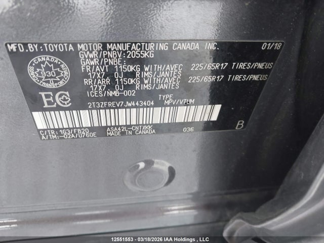 Toyota RAV4 LE 2018 2T3ZFREV7JW443404 Image 9