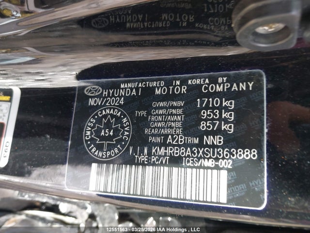 Продаж на аукціоні авто 2025 Hyundai Venue Essential, vin: KMHRB8A3XSU363888, номер лоту: 12551563
