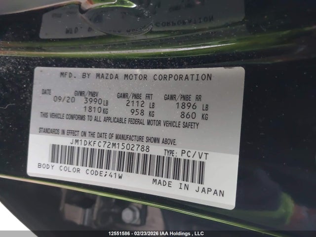 Aukcja sprzedaży 2021 Mazda Cx-3 Touring, vin: JM1DKFC72M1502788, numer aukcji: 12551586