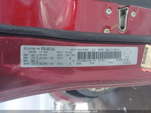 Продажа на аукционе авто 2017 Jeep Cherokee Latitude, vin: 1C4PJMCB9HD216790, номер лота: 12551632