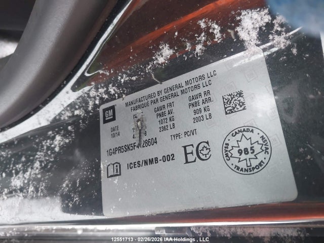 Aukcja sprzedaży 2015 Buick Verano, vin: 1G4PR5SK5F4128604, numer aukcji: 12551713