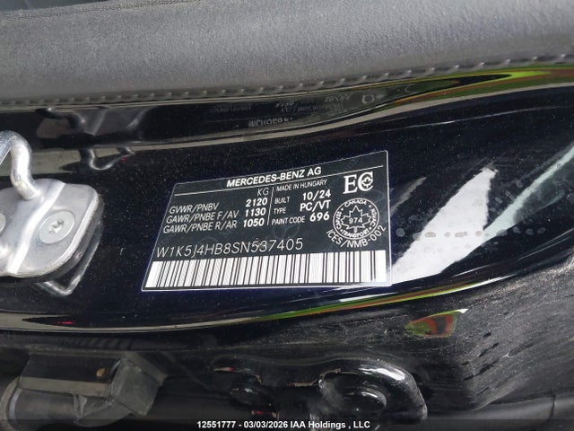 W1K5J4HB8SN537405 Mercedes-Benz CLA 250 4MATIC
