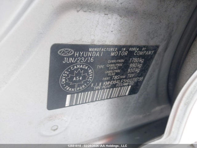 KMHD84LF5HU239738 Hyundai Elantra Se/value/limited