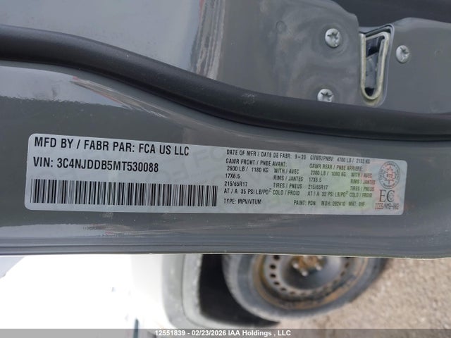 3C4NJDDB5MT530088 Jeep Compass Trailhawk