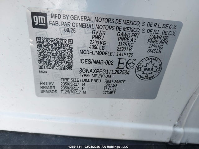 3GNAXPEG1TL282534 Chevrolet EQUINOX LT