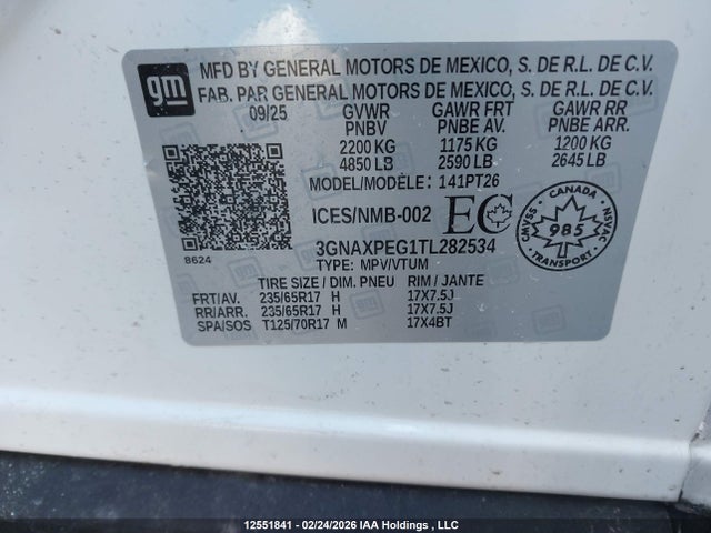 3GNAXPEG1TL282534 Chevrolet EQUINOX LT