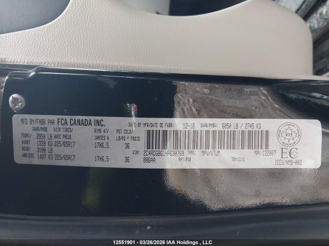 Aukcja sprzedaży 2017 Dodge Grand Caravan, vin: 2C4RDGBG1HR630769, numer aukcji: 12551901
