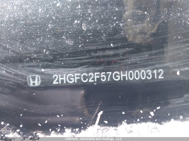 12551918 :رقم المزاد ، 2HGFC2F57GH000312 vin ، 2016 Honda Civic Lx مزاد بيع