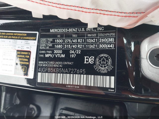 4JGFB5KB5NA727695 Mercedes-Benz Gle 450 4matic