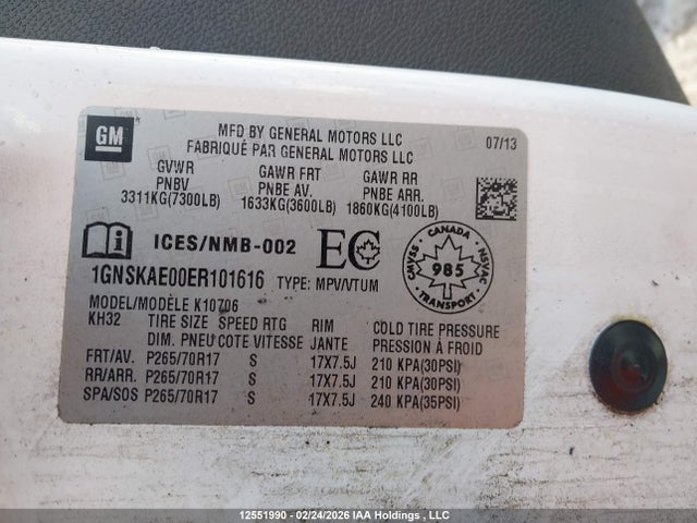 1GNSKAE00ER101616 Chevrolet Tahoe K1500 Ls
