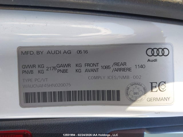 WAUCNAF45HN020075 Audi A4 2.0t Technik