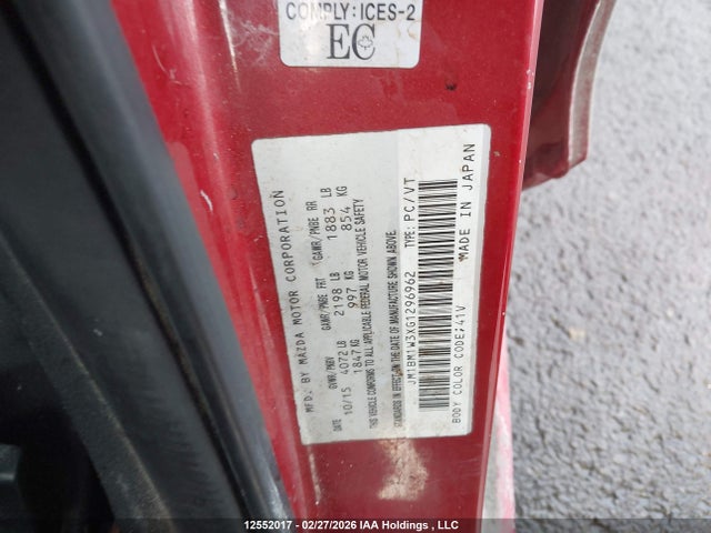JM1BM1W3XG1296962 Mazda 3 TOURING