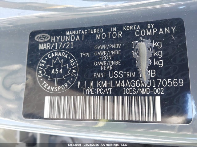 KMHLM4AG6MU170569 Hyundai Elantra Preferred Ivt