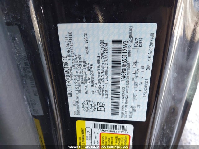 2025 Ford Mustang მანქანა იყიდება აუქციონზე, vin: 1FAGP8UH6S5112693, აუქციონის ნომერი: 12552147