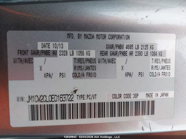 Mazda Mazda5 Gs 2014 JM1CW2CL0E0163722 Image 9