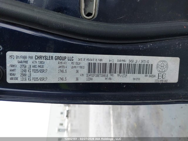 Aukcja sprzedaży 2011 Dodge Journey Sxt, vin: 3D4PG5FG8BT530818, numer aukcji: 12552151