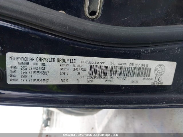 Aukcja sprzedaży 2011 Dodge Journey Sxt, vin: 3D4PG5FG8BT530818, numer aukcji: 12552151