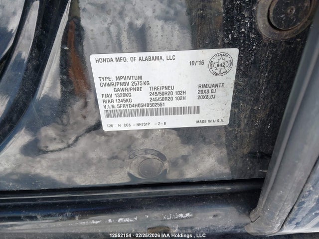 Aukcja sprzedaży 2017 Acura Mdx Elite, vin: 5FRYD4H05HB502551, numer aukcji: 12552154