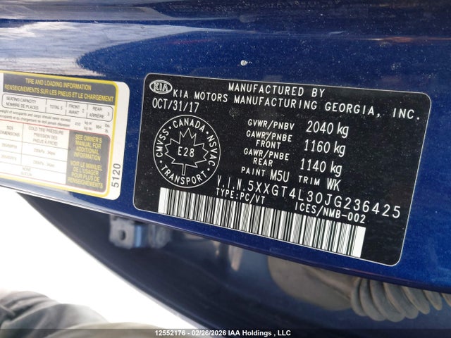 5XXGT4L30JG236425 KIA OPTIMA LX/S