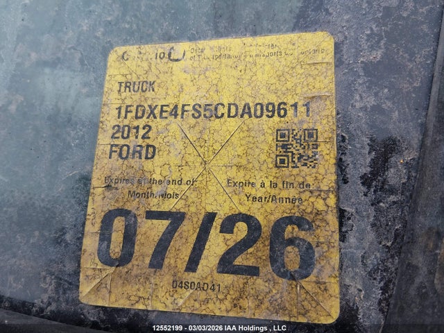 Aukcja sprzedaży 2012 Ford Econoline E450 Super Duty Cutwy Van, vin: 1FDXE4FS5CDA09611, numer aukcji: 12552199