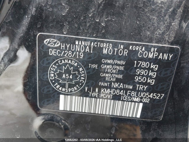 KMHD84LF8LU054527 Hyundai Elantra Preferred With Sun And Safety Package Auto Ivt