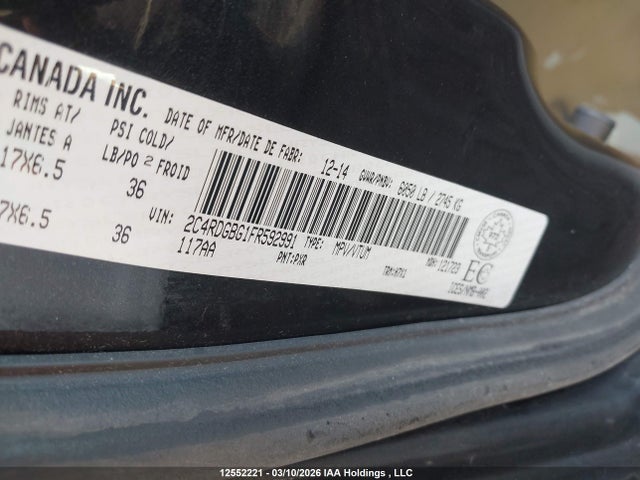 2C4RDGBG1FR592991 Dodge Grand Caravan Se/sxt