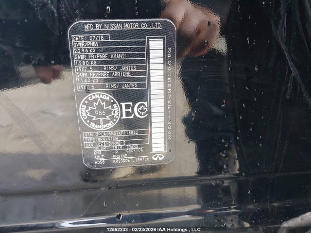 3PCAJ5M37KF118862 Infiniti Qx50 Essential/pure