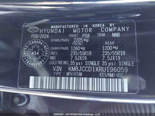 KM8JCCD1XRU196059 Hyundai Tucson Luxury Awd