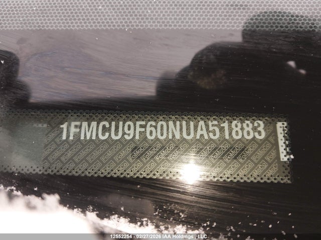 12552254 :رقم المزاد ، 1FMCU9F60NUA51883 vin ، 2022 Ford Escape S مزاد بيع